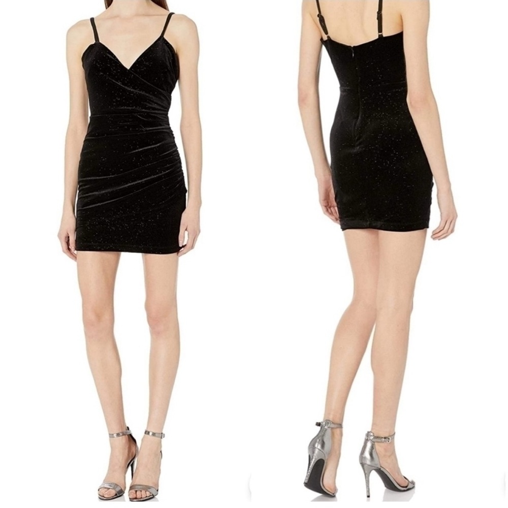 Dress the Population Black Bodycon Mini Dress Spaghetti Strap
